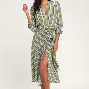 ASTR the Label Quinn Striped Wrap Skirt
